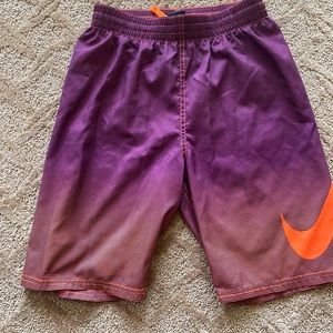 Nike Big Boys XL Volley Swim Trunks - Color Fade Stripes Orange and Purple